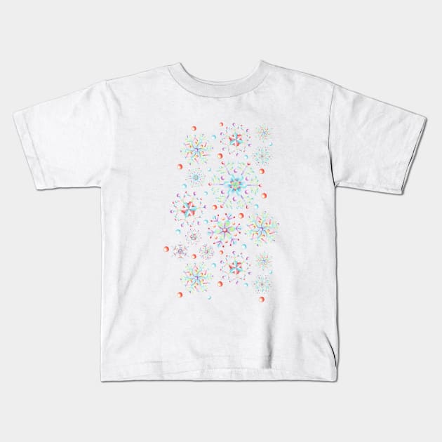 Snowflake Kaleidoscope Kids T-Shirt by PatriciaSheaArt